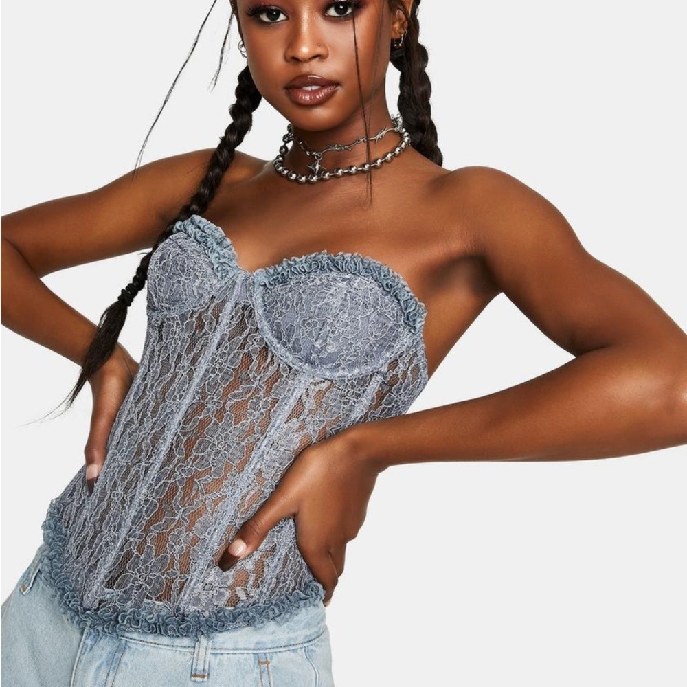 Lioness THE DUSTY BLUE PLAZA BUSTIER size M